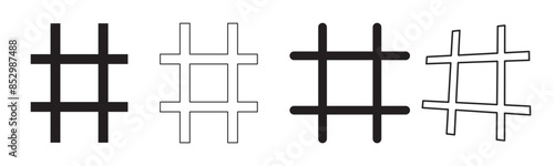 Hashtag icon set. hashtag symbol