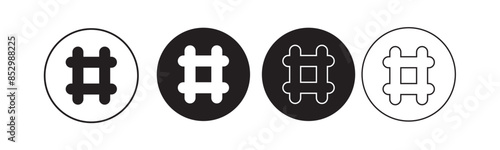 hashtag icon symbol, popular trend for social media tags - the hash icon symbol. trending explore icons, marketing promotion Advertising signs