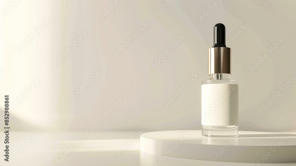 Serum cosmetic set with dropper solid clean background Serum cosmetic set with dropper solid clean background