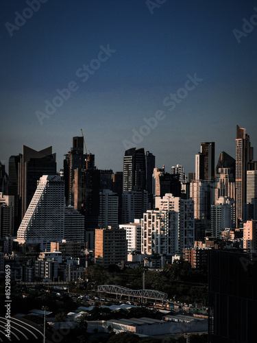 city skyline at night