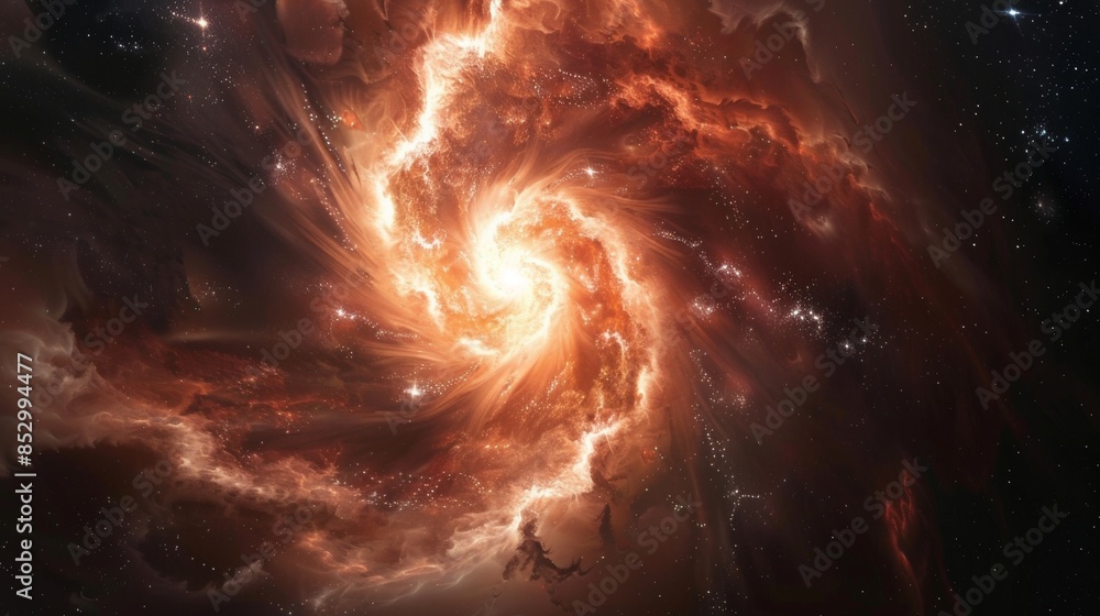 Majestic Spiral Galaxy in the Depths of Space. Universe celestial Majestic Spiral Galaxy in the Depths of Space. Universe celestial