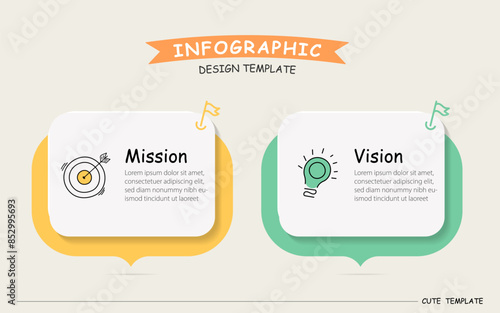 Comparison Infographic Design Template, Comparison between companies and products and services, Business presentation concept with 2 options, To do list or planning icon, vector illustration.	