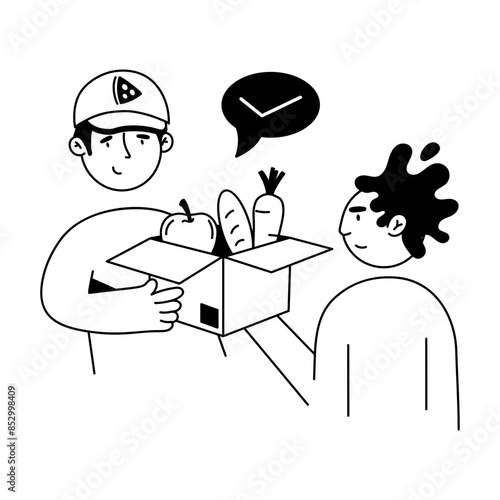 Delivery Service Hand Drawn Mini Illustrations 
