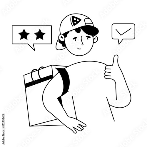 Delivery Service Hand Drawn Mini Illustrations 

