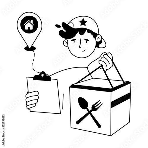 Delivery Service Hand Drawn Mini Illustrations 
