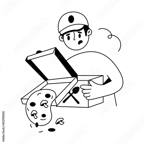 Order Delivery Hand Drawn Mini Illustrations 
