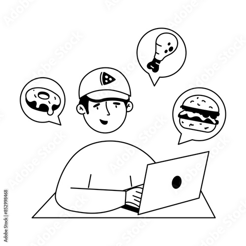 Order Delivery Hand Drawn Mini Illustrations 
