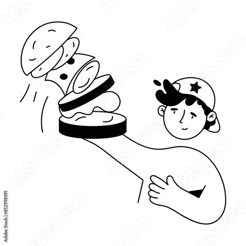 Order Delivery Hand Drawn Mini Illustrations 

