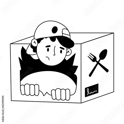 Order Delivery Hand Drawn Mini Illustrations 
