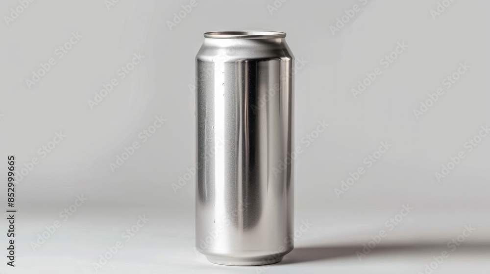 Single Aluminum Can on a White Background Single Aluminum Can on a White Background
