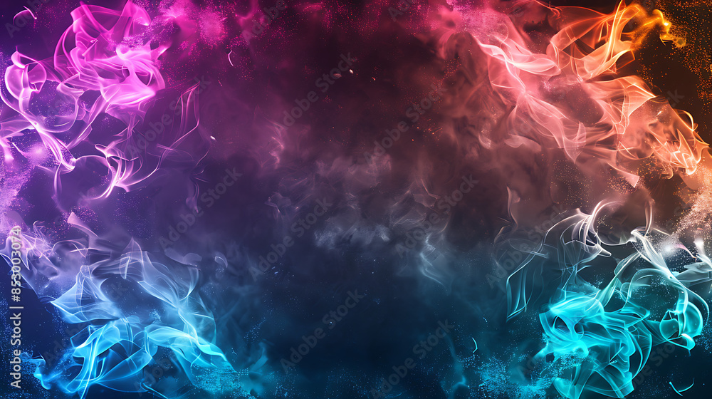 Obraz premium Colorful Neon Smoke: Dynamic Abstract Background