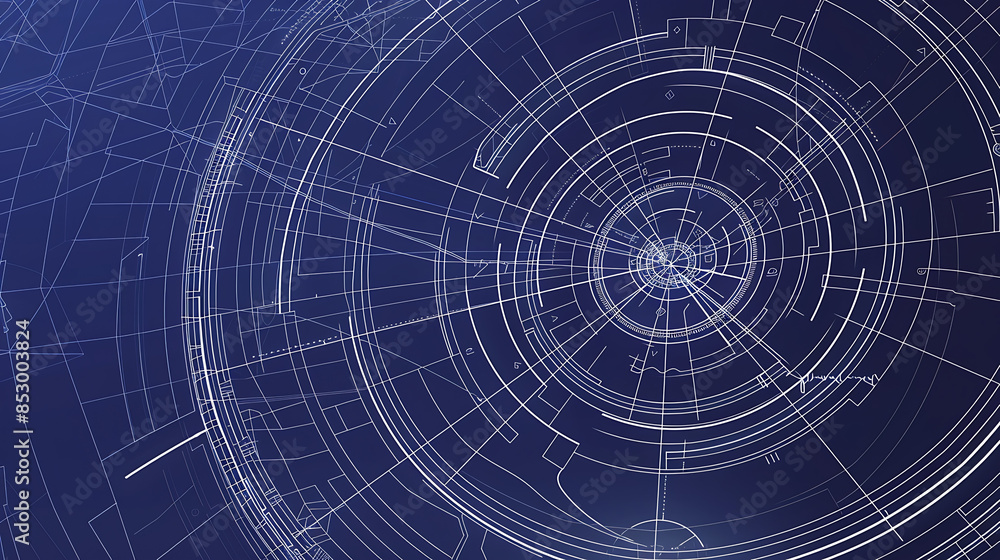 Fototapeta premium Futuristic Blueprint: Abstract Technical Design