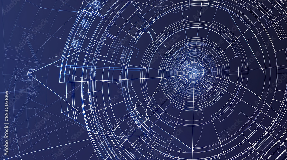 Fototapeta premium Futuristic Blueprint: Abstract Technical Design
