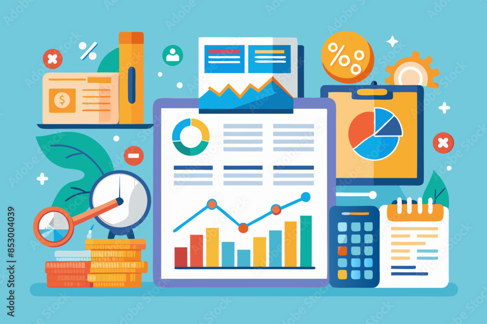 Financial report with charts and graphs Financial report with charts and graphs