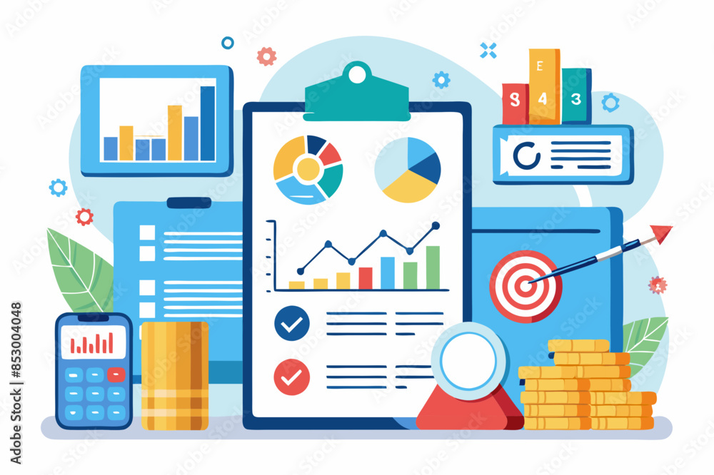 Financial report with charts and graphs Financial report with charts and graphs