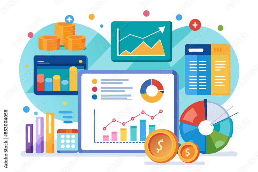 Financial report with charts and graphs Financial report with charts and graphs