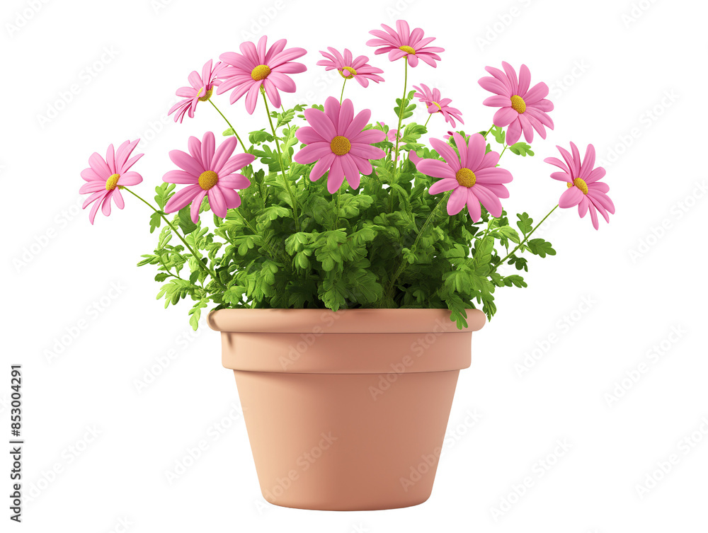 a flower pot clipart, potted plant element, 3D illustration, pastel, isolated on Transparent background a flower pot clipart, potted plant element, 3D illustration, pastel, isolated on Transparent background