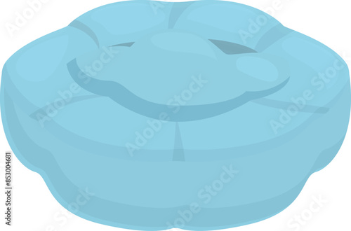 Blue round comfortable inflatable swimming pool float ring for relaxing on water surface during summer vacation