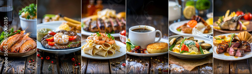 A collage of various food images. AI Generated