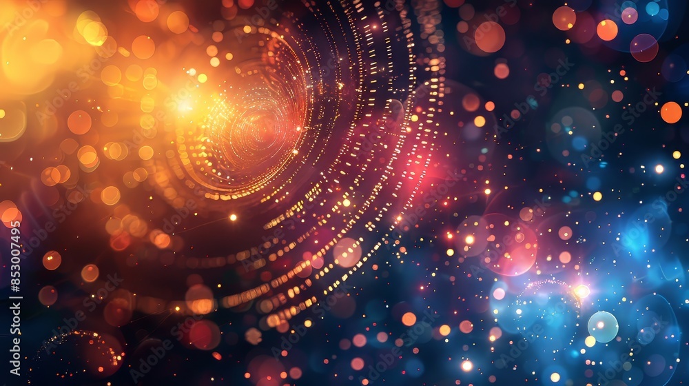 Fototapeta premium Abstract Lights And Patterns In A Dark Universe