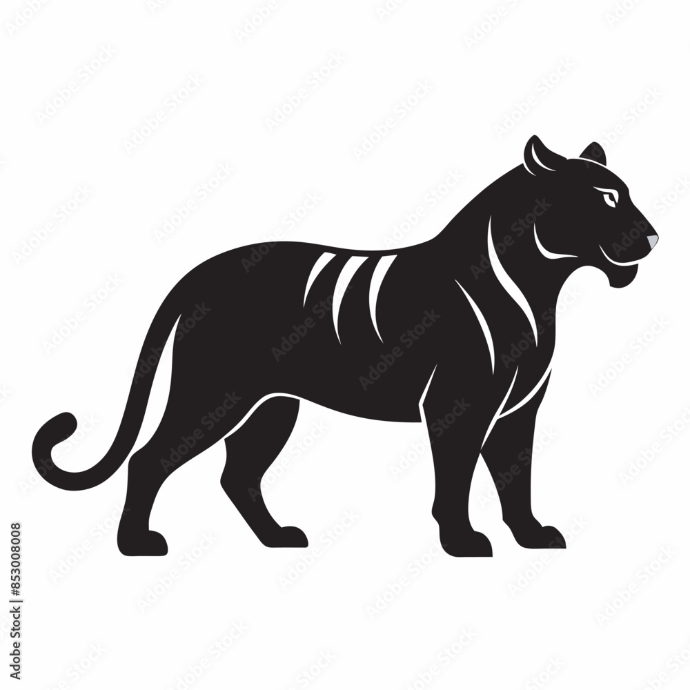 Obraz premium black and white tiger vector