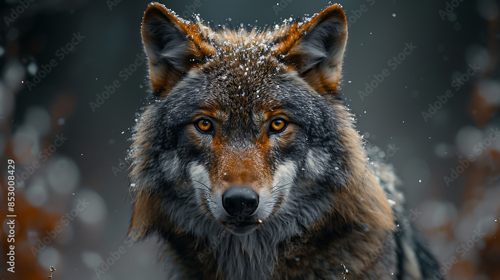 Winter Wolf: Intense Close-Up in Snowy Wilderness Winter Wolf: Intense Close-Up in Snowy Wilderness