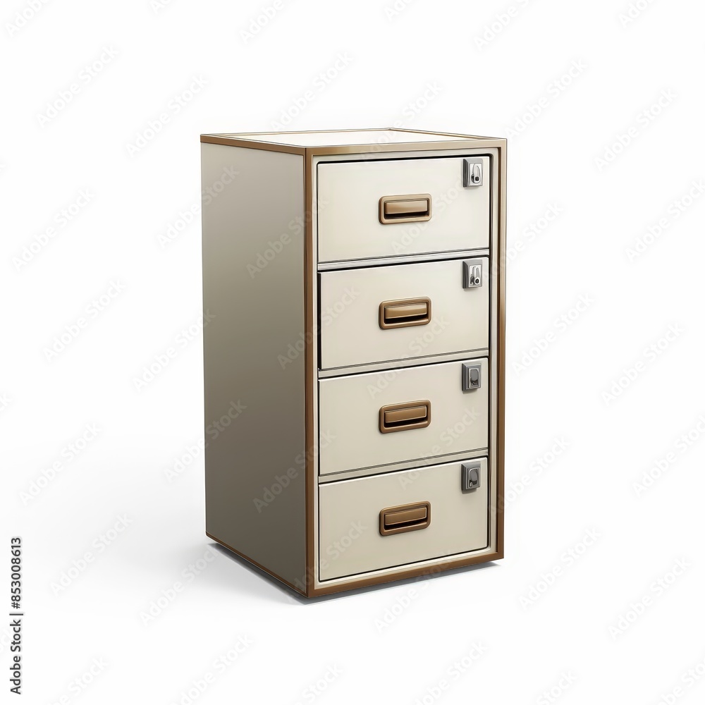 Modern High-Quality Filing Cabinet Icon on White Background Modern High-Quality Filing Cabinet Icon on White Background