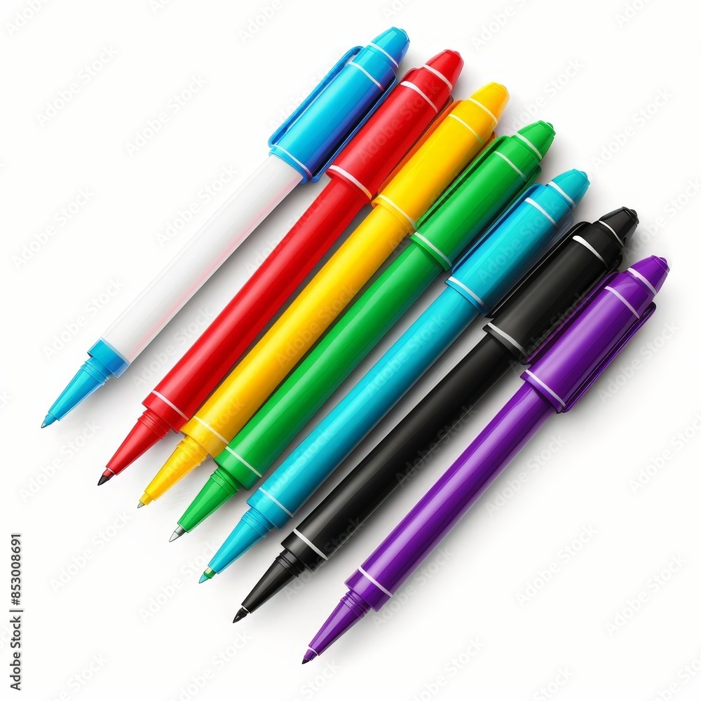 Vibrant Whiteboard Markers Collection Isolated on White Background - High Quality Realistic Image for Presentations and Design Projects Vibrant Whiteboard Markers Collection Isolated on White Background - High Quality Realistic Image for Presentations and Design Projects