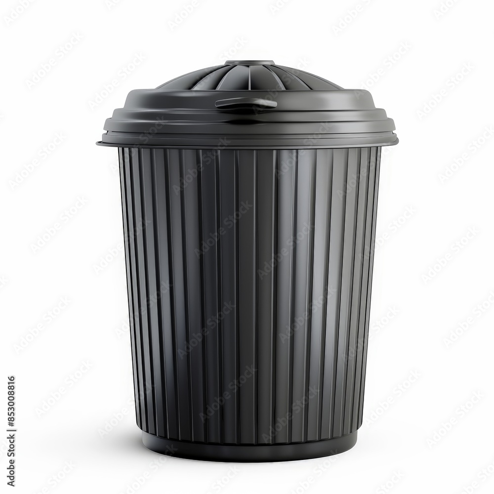 Clean and Crisp Icon of a High-Quality Trash Can on a White Background Clean and Crisp Icon of a High-Quality Trash Can on a White Background