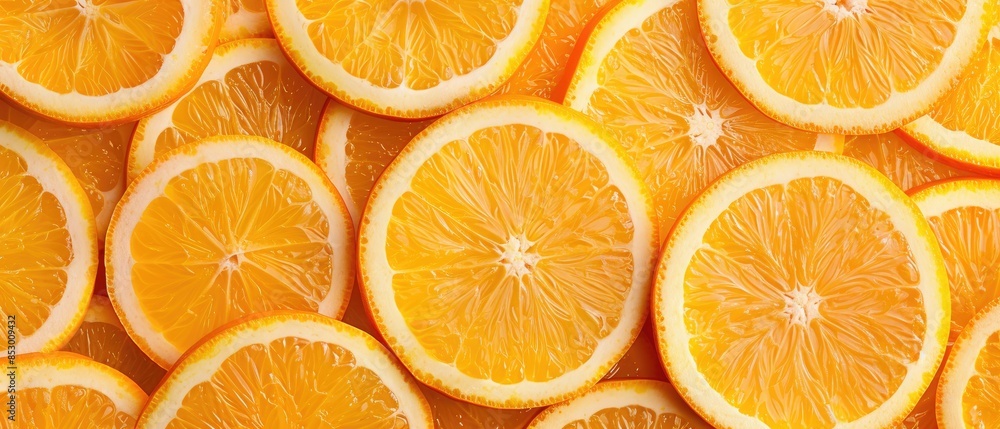 Ultrawide Top View Photo Of Fresh Orange Slices Seamless Background Texture Image Ultrawide Top View Photo Of Fresh Orange Slices Seamless Background Texture Image