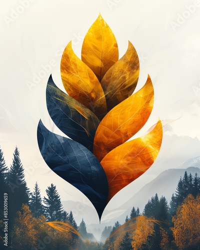 Develop a logo featuring a bold, iconic symbol inspired by nature, evoking growth, stability, and sustainability photo