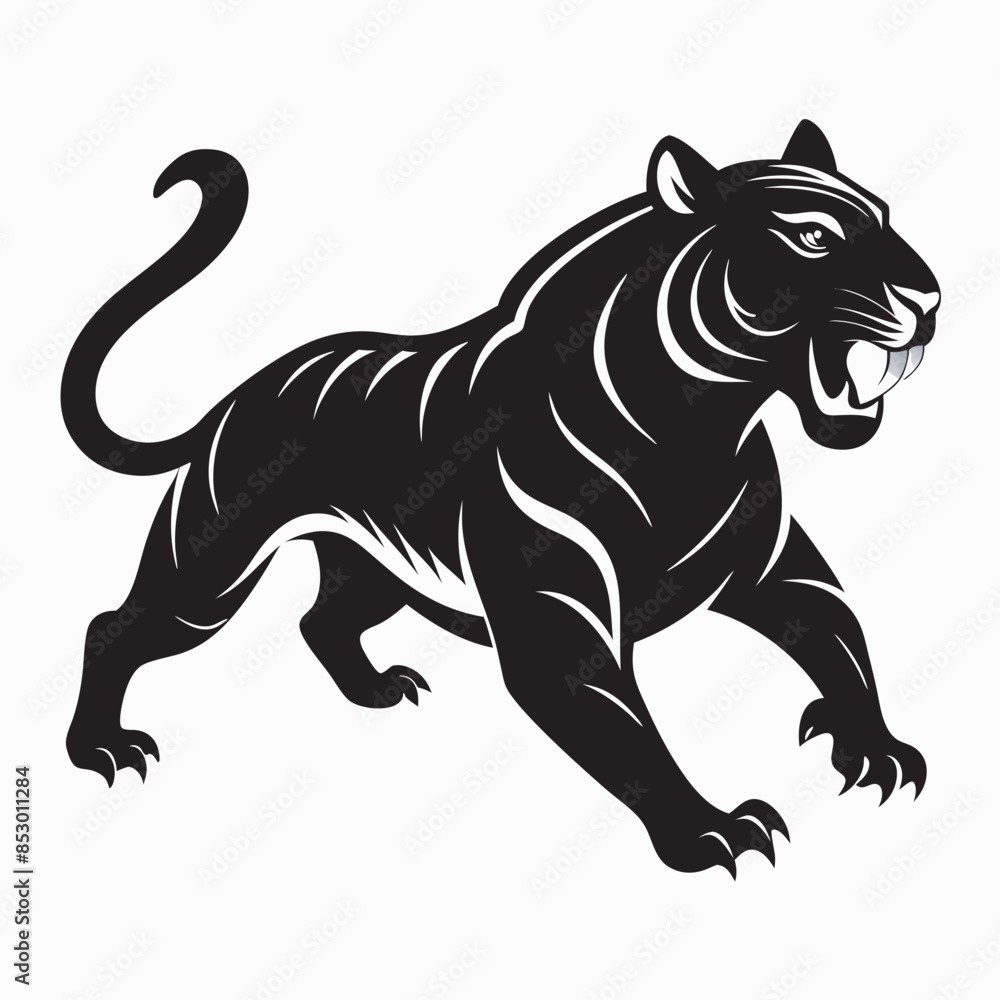 Fototapeta premium black and white tiger