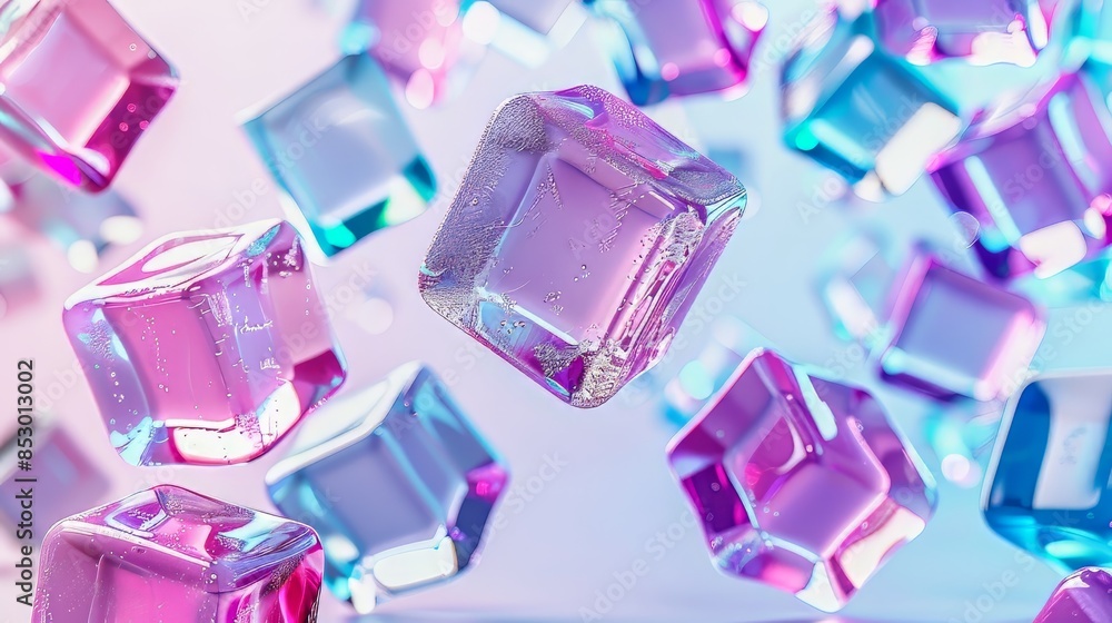 Purple and Blue Cubes Falling Purple and Blue Cubes Falling
