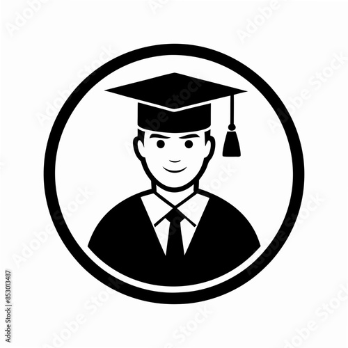 Graduate gents student silhouette Minimalist and Simple Vector illustration design