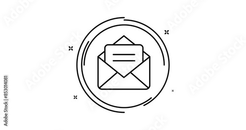 Mail 2d animated outline icon. Mail rotation appearance 4k motion design animation for web, mobile and ui design