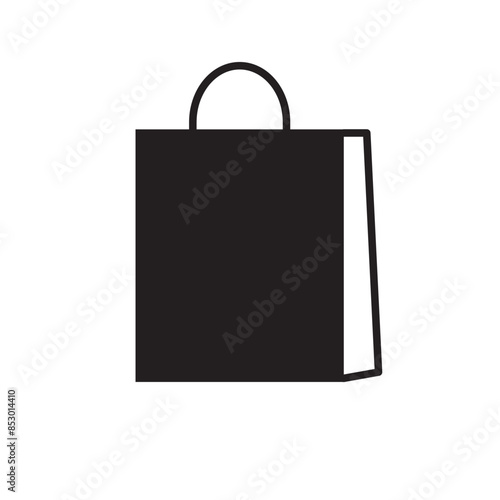 Shopping Bag Icon Black | Paper Bags Illustration | Online Shop Symbol | E-Commerce Logo | Commerce Sign | Isolated | Variations