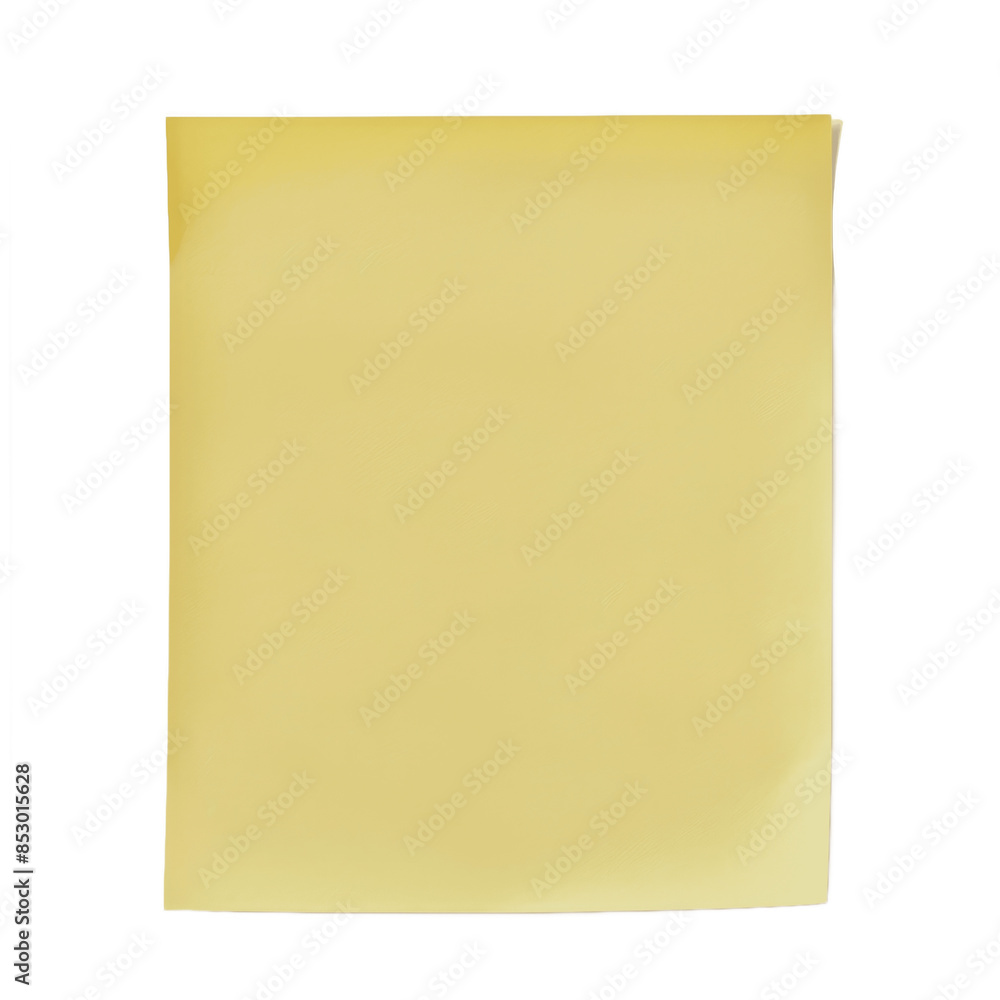 Realistic sticky note Yellow paper Message on notepaper Reminder Vertically isolated on transparent background PNG