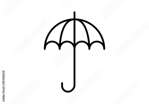 Icono negro de paraguas en fondo blanco