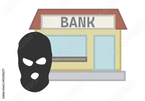 Banco con pasamontañas negro de ladrón
