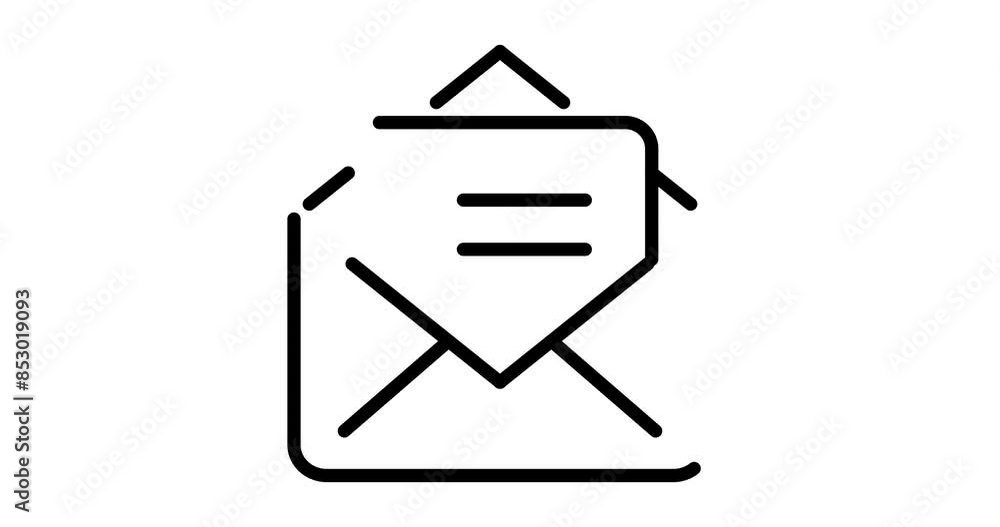 Mail animated outline icon with white background. Mail 4k motion design animation for web, mobile and ui design Mail animated outline icon with white background. Mail 4k motion design animation for web, mobile and ui design