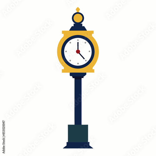 street clock vector silhouette on white background