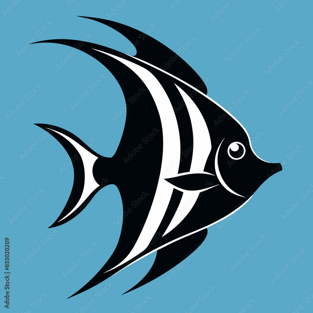 Angelfish silhouette vector illustration Angelfish silhouette vector illustration