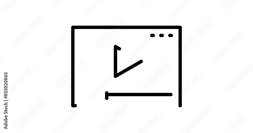 Video player animated outline icon with white background. Video player 4k motion design animation for web, mobile and ui design Video player animated outline icon with white background. Video player 4k motion design animation for web, mobile and ui design