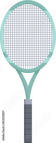 Tennis racket standing up, ready to play a tennis match