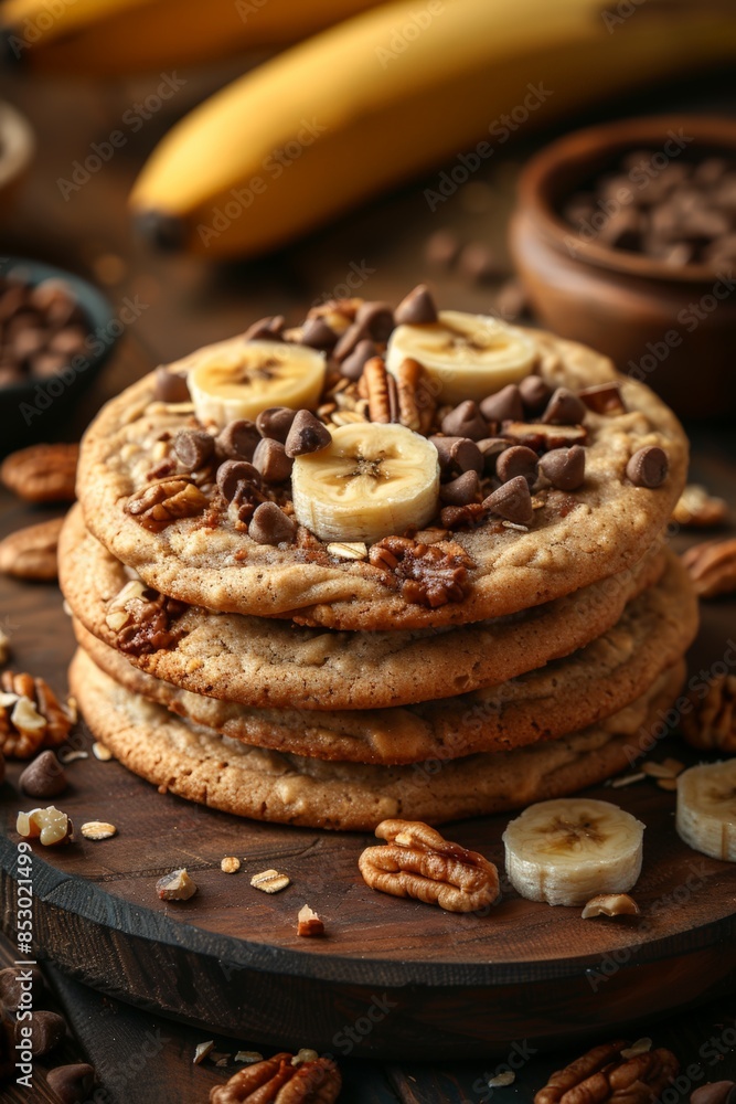 Homemade low-calorie banana cookies with oatmeal Homemade low-calorie banana cookies with oatmeal