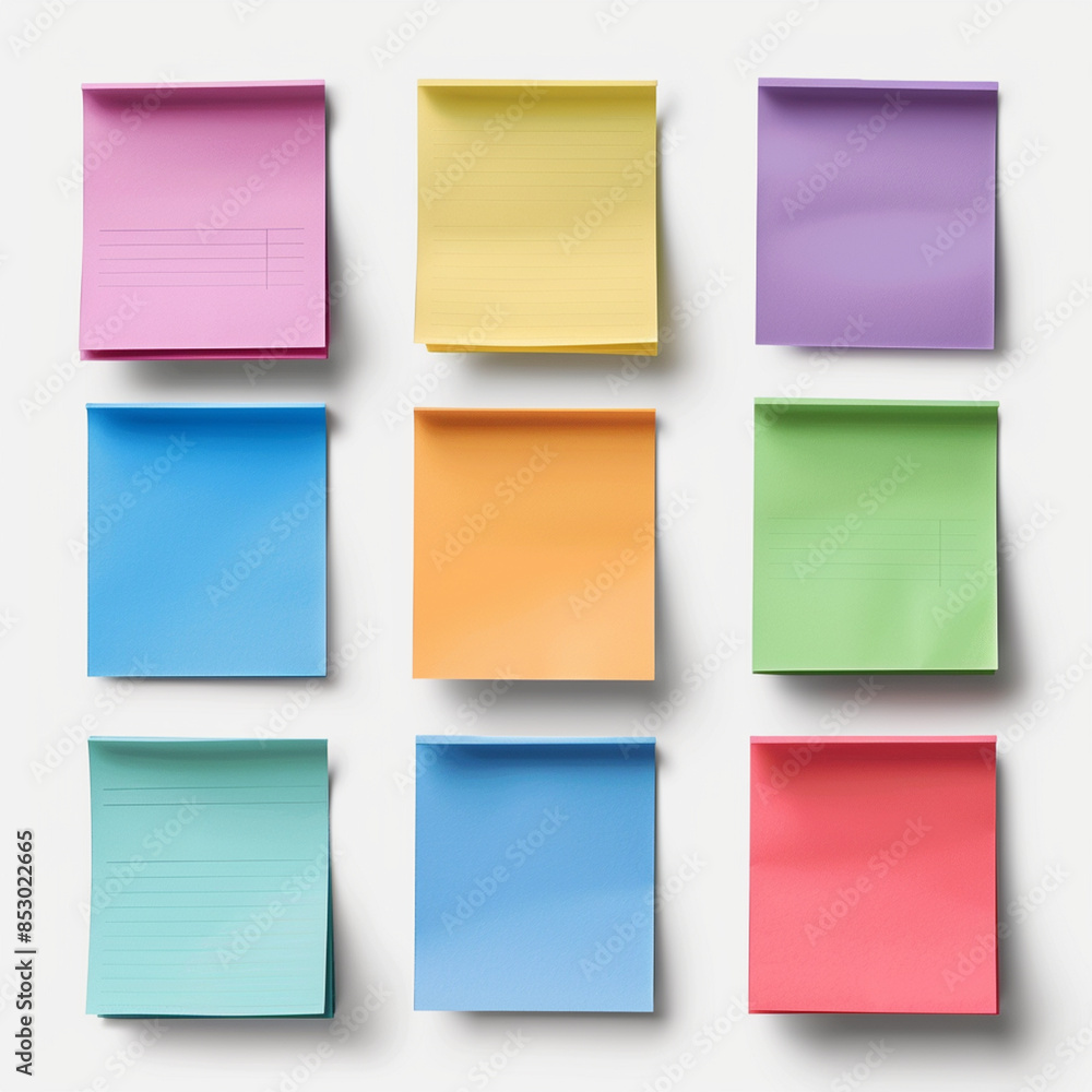 set of colorful sticky note on isolate transparency background, PNG set of colorful sticky note on isolate transparency background, PNG