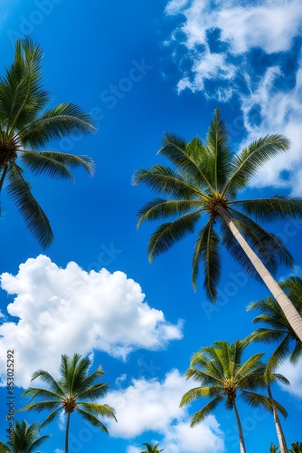 Wallpaper Mural palm trees against blue sky Torontodigital.ca