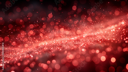 Red background with many circles and stars