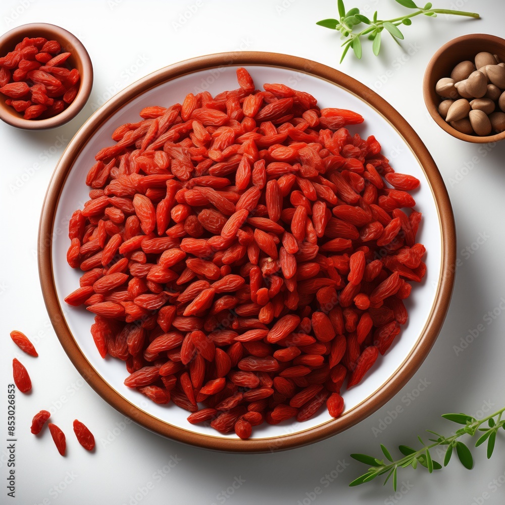 Dried Goji Berries on White Background Dried Goji Berries on White Background