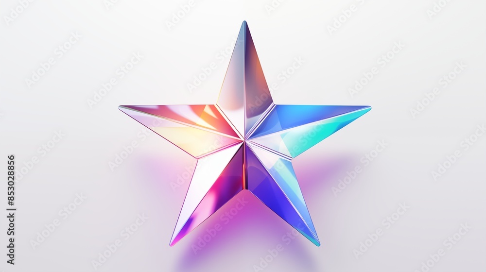 A Vibrant, Colorful, and Shiny Geometric Star with Gradient Effects A Vibrant, Colorful, and Shiny Geometric Star with Gradient Effects